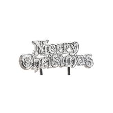 Picture of MERRY CHRISTMAS MOTTO CAKE TOPPERS SILVER7 X 4CM (1.6 X 2.75